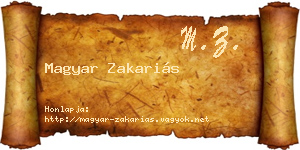 Magyar Zakariás névjegykártya